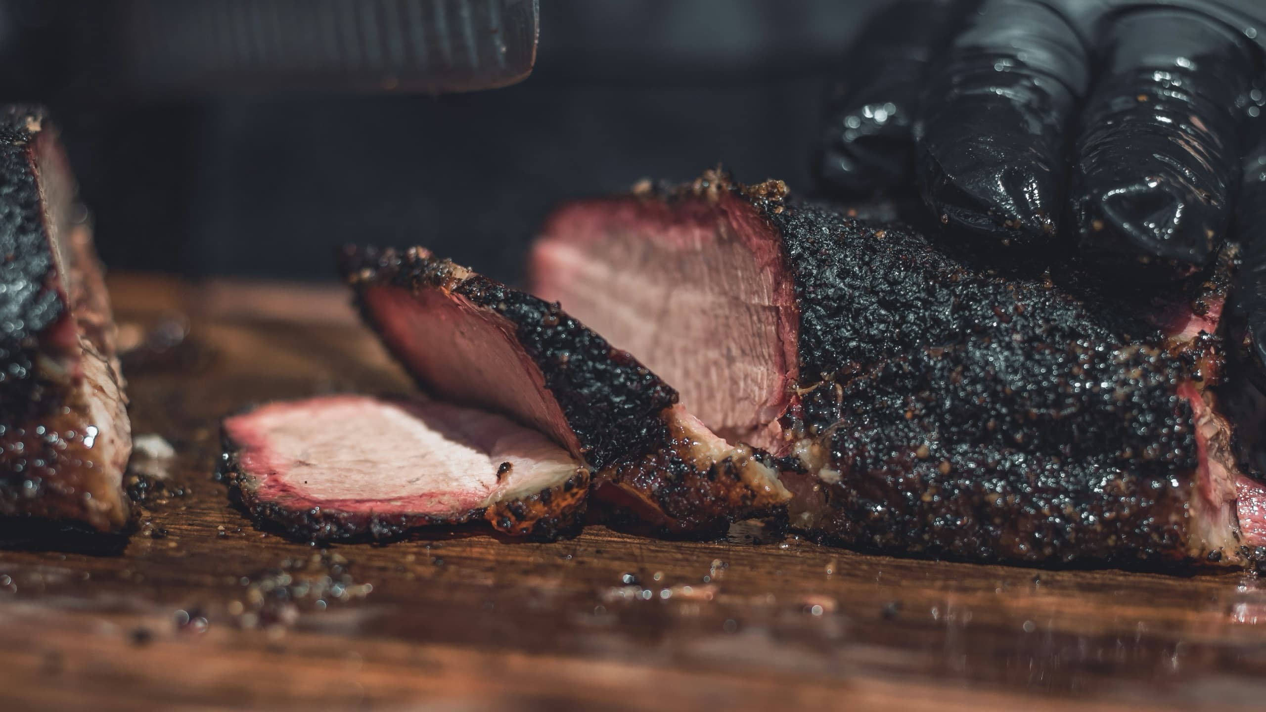 Slow-smoked Texas-style halal brisket